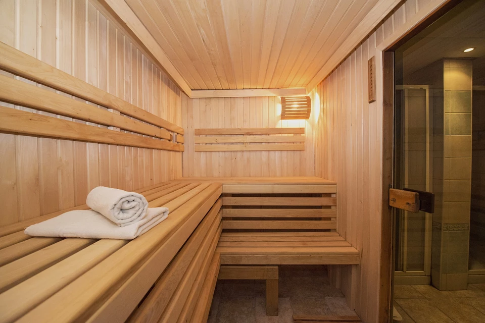 Sauna mit Handtüchern