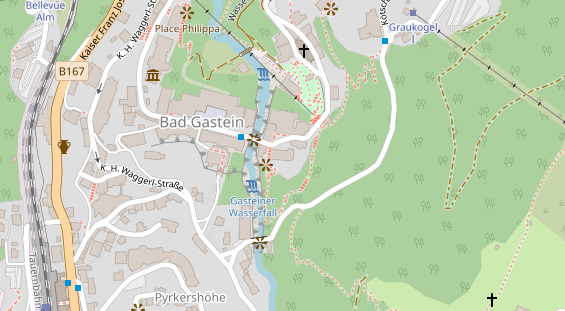 Wellnesshotel auf Satellitenbild