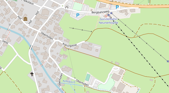 Wellnesshotel auf Satellitenbild