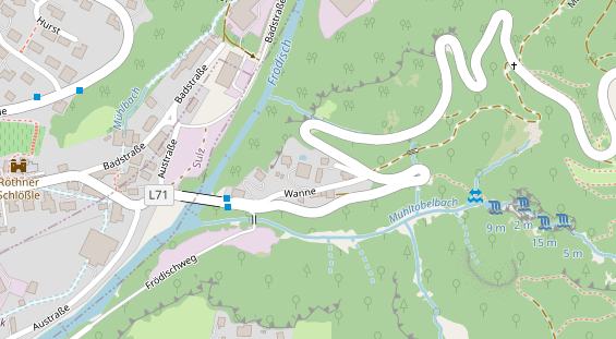 Wellnesshotel auf Satellitenbild