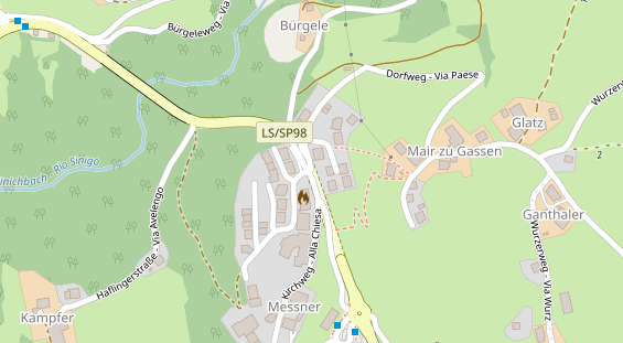 Wellnesshotel auf Satellitenbild