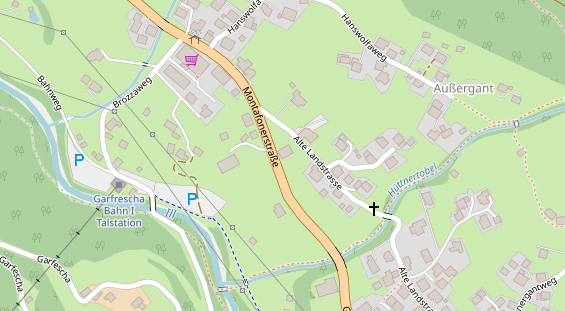 Wellnesshotel auf Satellitenbild