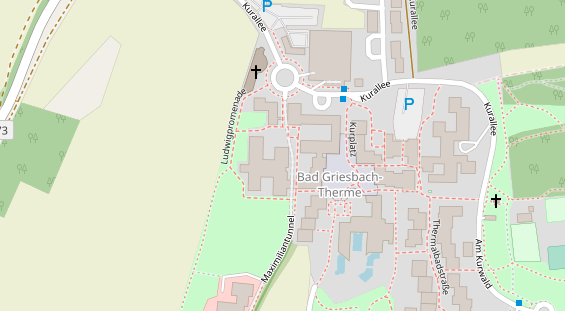 Wellnesshotel auf Satellitenbild