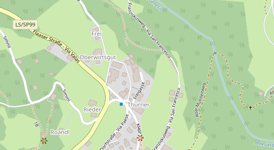 Wellnesshotel auf Satellitenbild