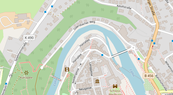 Wellnesshotel auf Satellitenbild