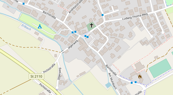 Wellnesshotel auf Satellitenbild