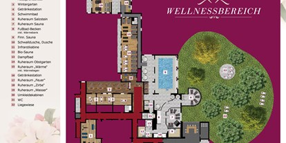Wellnessurlaub - Bettgrößen: Doppelbett - Thyrnau - Lageplan Wellnessbereich - Wellnesshotel Zum Koch