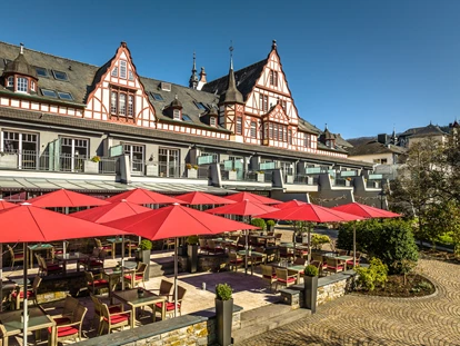 Wellnessurlaub - Parkplatz: kostenlos beim Hotel - Bärenbach (Landkreis Bad Kreuznach) - Restaurant Terrasse - Moselschlösschen Spa & Resort