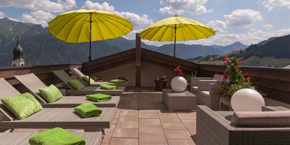 Wellnessurlaub - Bettgrößen: King Size Bett - Kühtai - Rooftop Relax Lounge - mein romantisches Hotel Garni Toalstock
