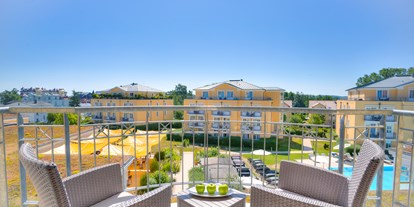 Wellnessurlaub - Parkplatz: gebührenpflichtig beim Hotel - Usedom - Zimmerausblick Gartenseite - Hotel zur Post