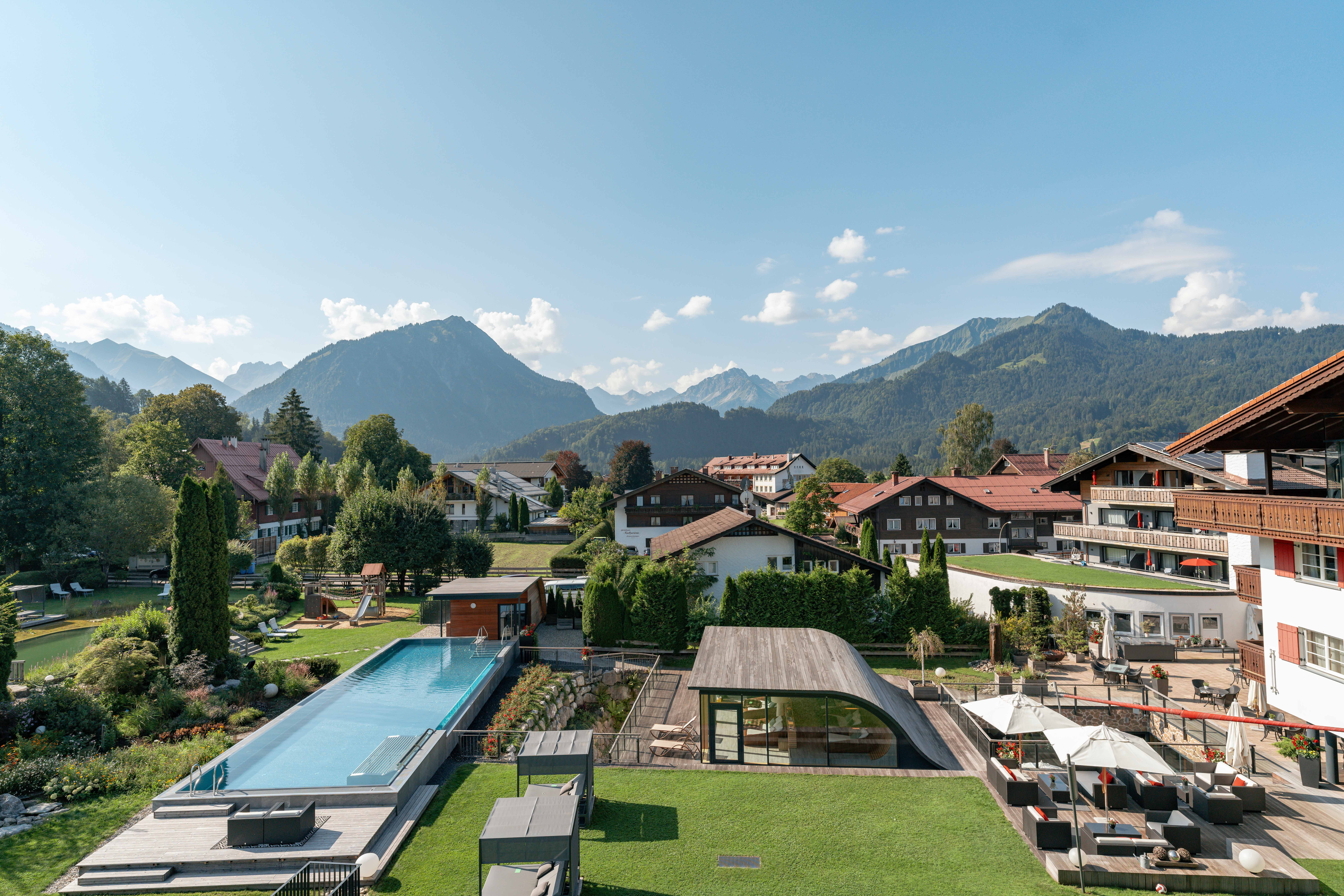 Wellnesshotel - Blick auf den GartenSpa im Sommer - Hotel Franks