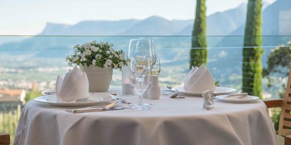 Wellnessurlaub - Kräutermassage - Algund - Meran - Traumhafte Aussichten von der Terrasse - Hotel Patrizia