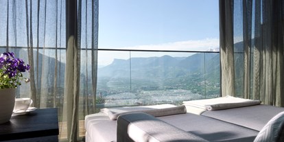 Wellnessurlaub - Bettgrößen: Doppelbett - Trentino-Südtirol - Blick vom Ruheraum  - Hotel Patrizia