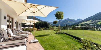 Wellnessurlaub - Restaurant - Wellnessgarten mit herrlichem Ausblick und unendlicher Ruhe !!! - Alpbacherhof****s - Mountain & Spa Resort