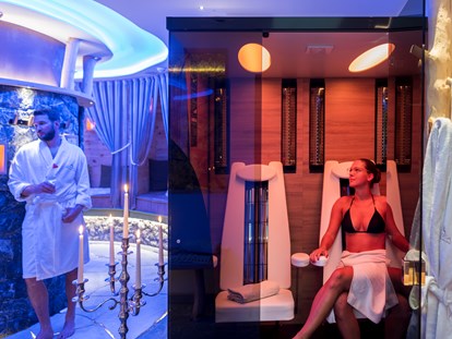 Wellnessurlaub - Meridian Bürstenmassage - Sauna Landschaft - ABINEA Dolomiti Romantic SPA Hotel