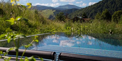 Wellnessurlaub - PLZ 87547 (Deutschland) - Im Relaxpool ist das frische Gras zum Greifen nah.  - Haubers Naturresort