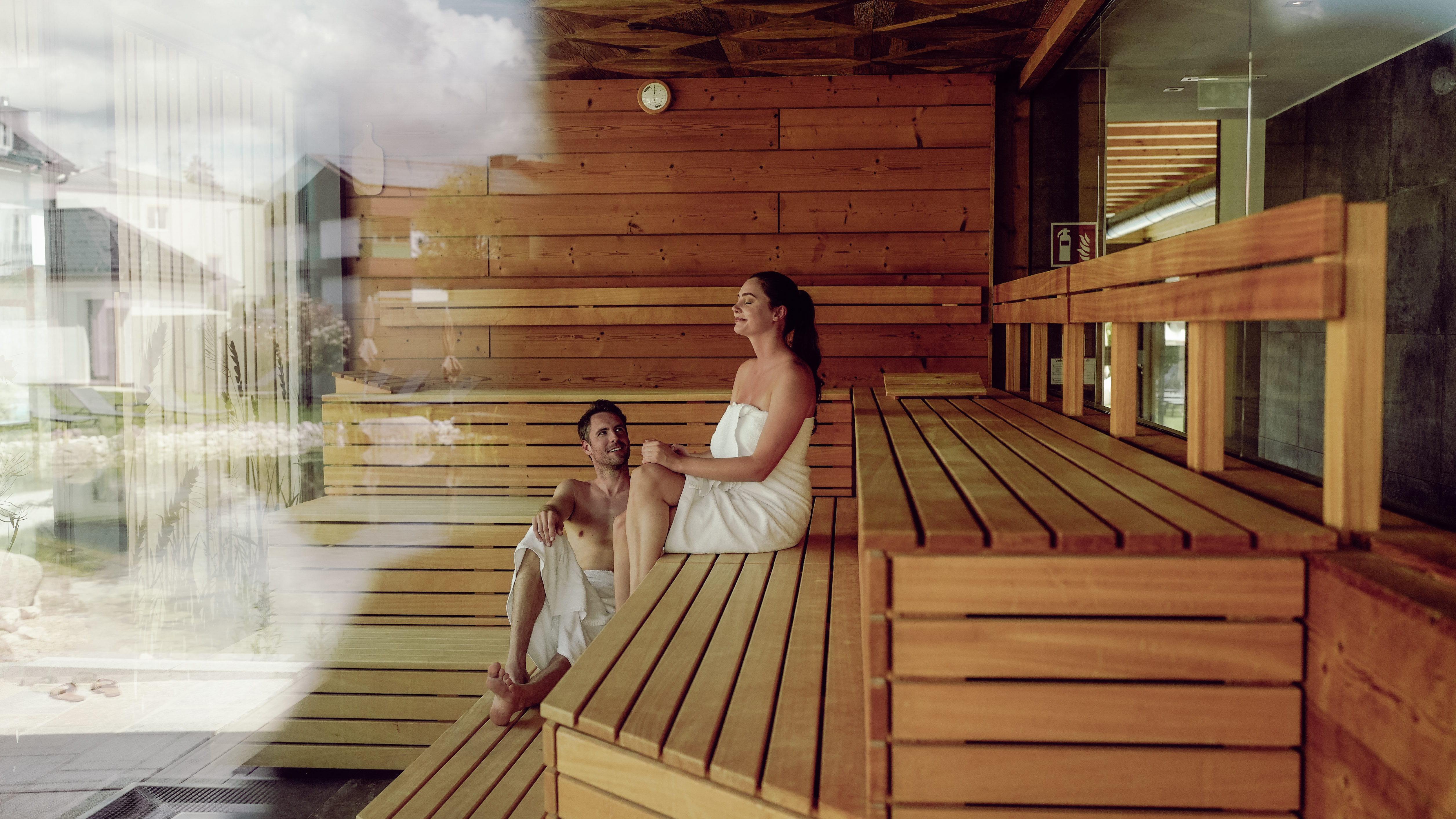 Wellnesshotel: Gartensauna im Wellnessgarten - Hotel FREIGOLD