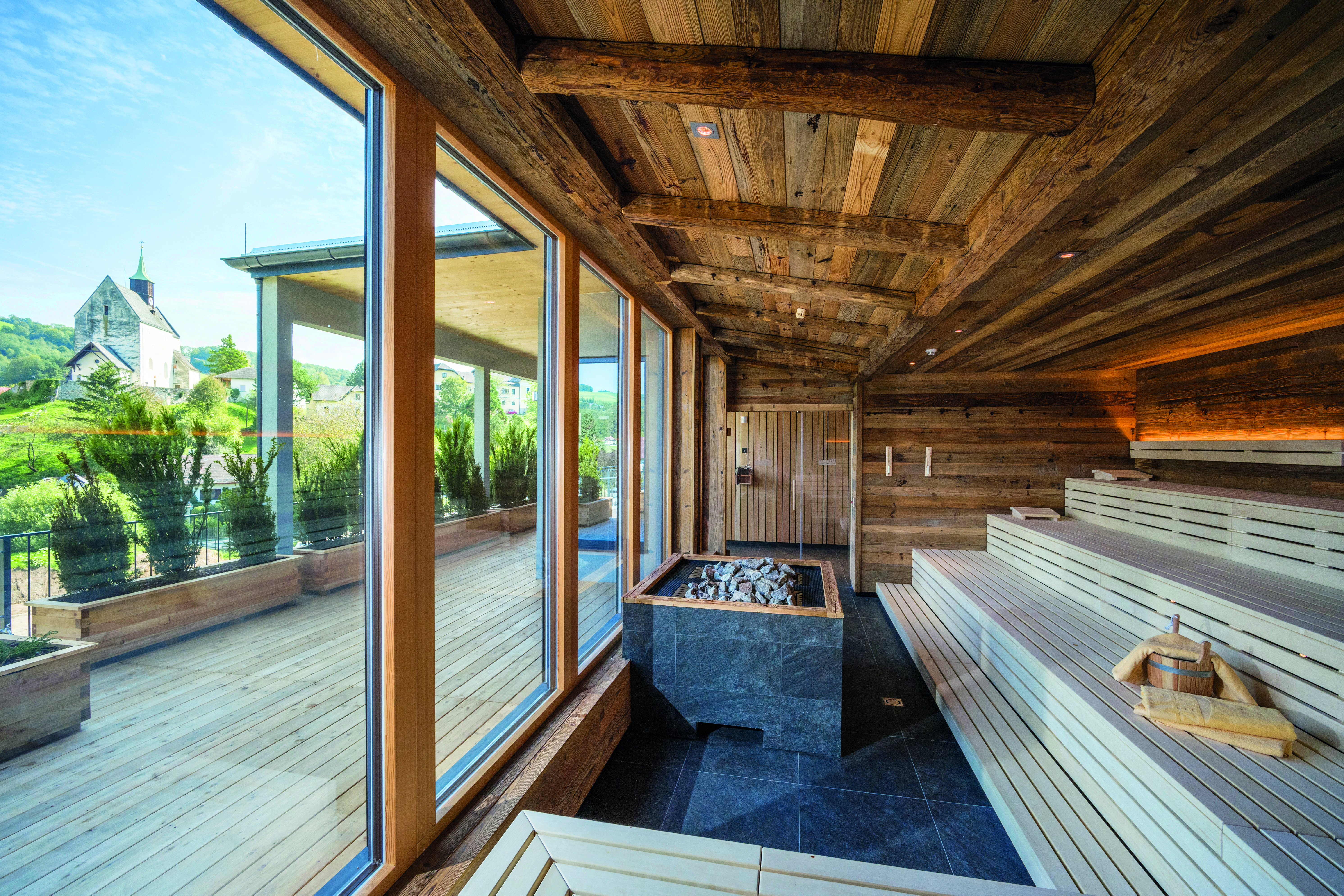 Vivea 4* Hotel Bad Schönau Zum Landsknecht Saunen und Bäder im Detail Bio-Sauna