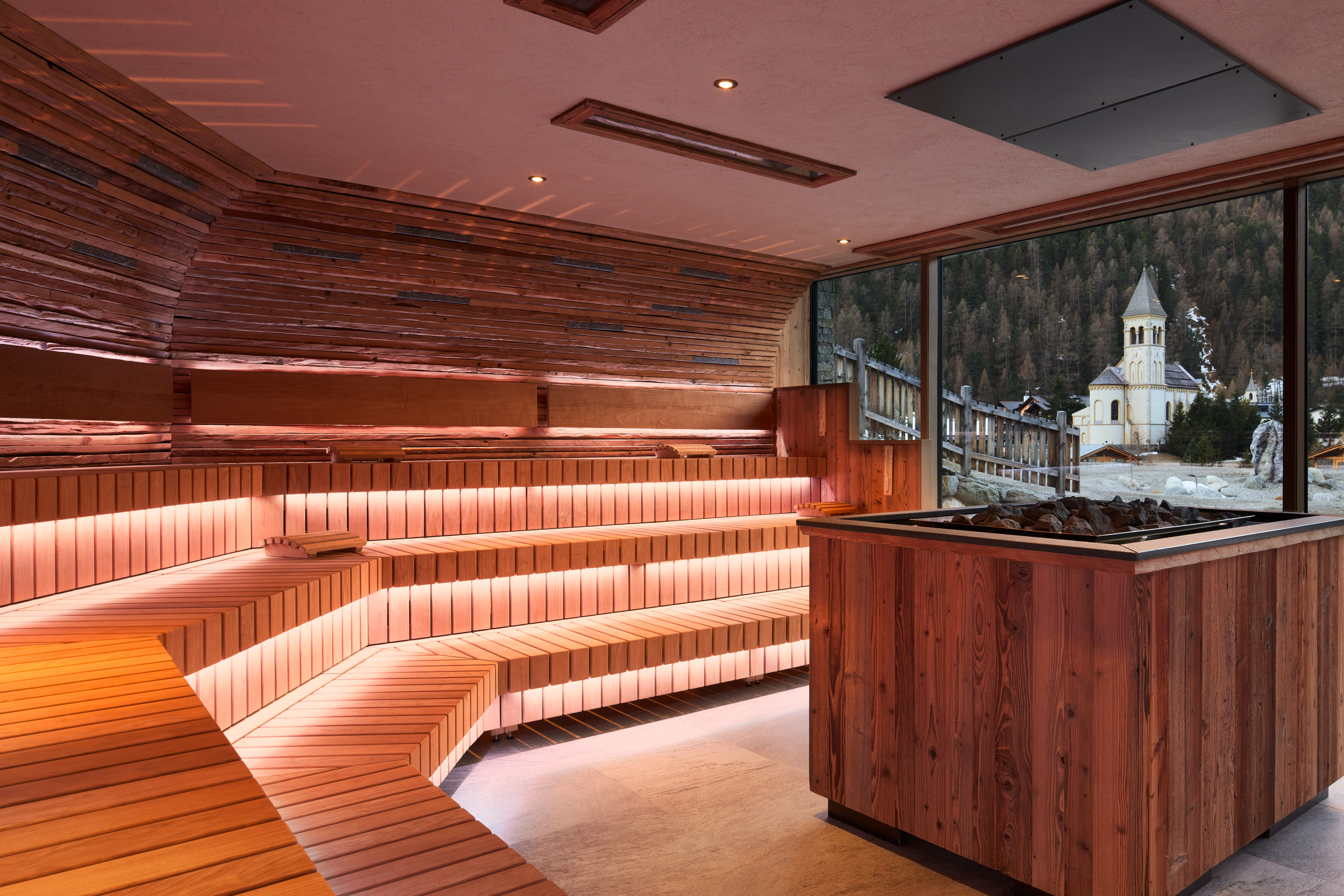 Hotel Post am Ortler Saunen und Bäder im Detail Panorama Sauna