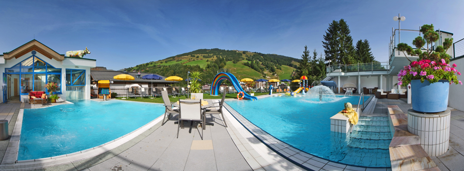 Wellnessurlaub - Saalbach Hinterglemm - Relaxpool und Sommerpool - Wellness- & Familienhotel Egger