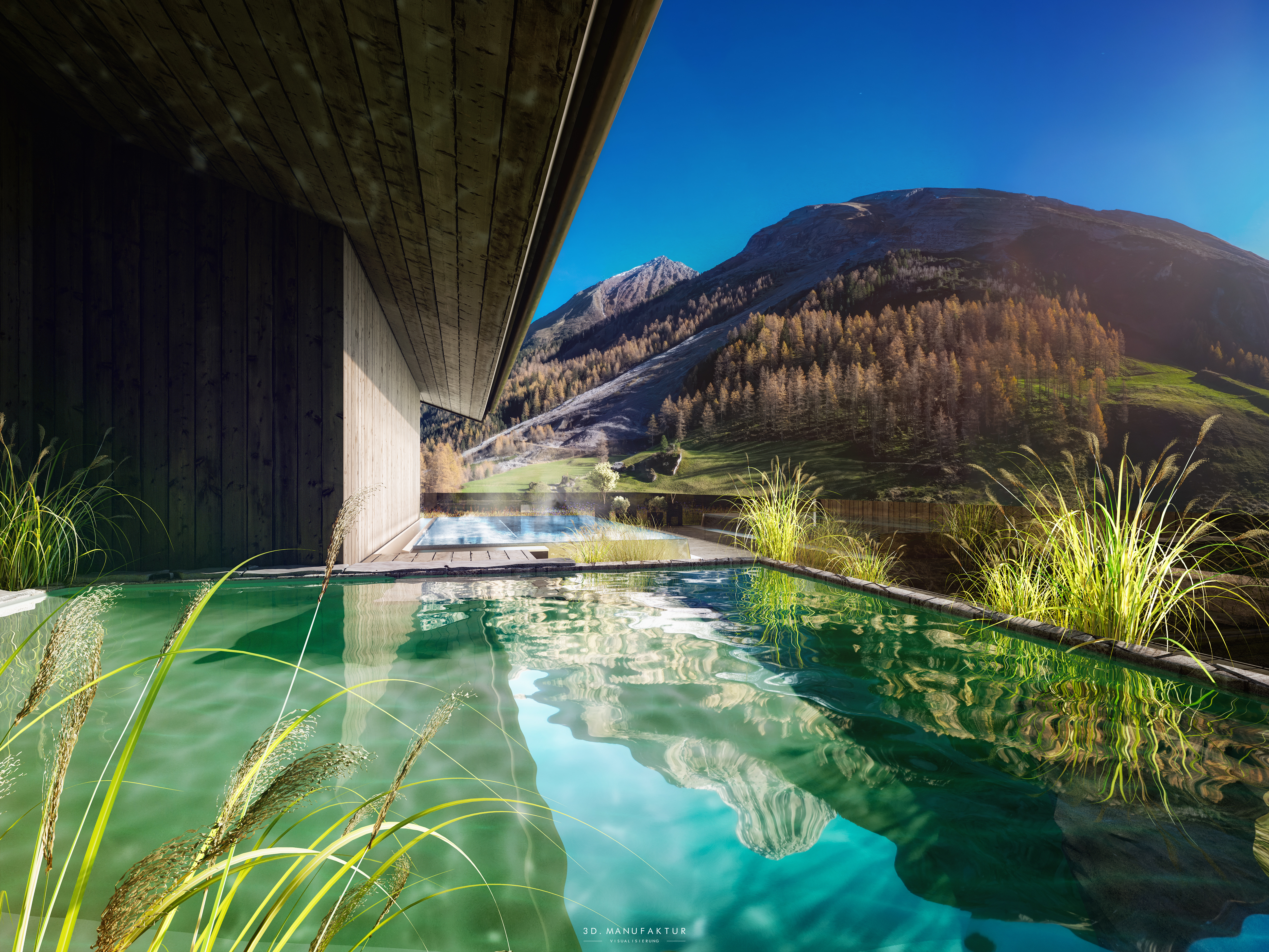 Wellnessurlaub - Tirol - Rendering Kaltwasserbecken - Hotel Alpenhof 