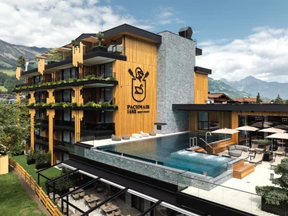 Wellnessurlaub - Fahrradverleih - Innsbruck - Außenaufnahme mit Pool - PACHMAIR 1453 apart resort