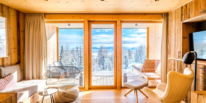 Wellnessurlaub - Ladestation Elektroauto - Eden (Glödnitz) - Ausblick aus dem Chalet im Winter - Feuerberg Mountain Resort