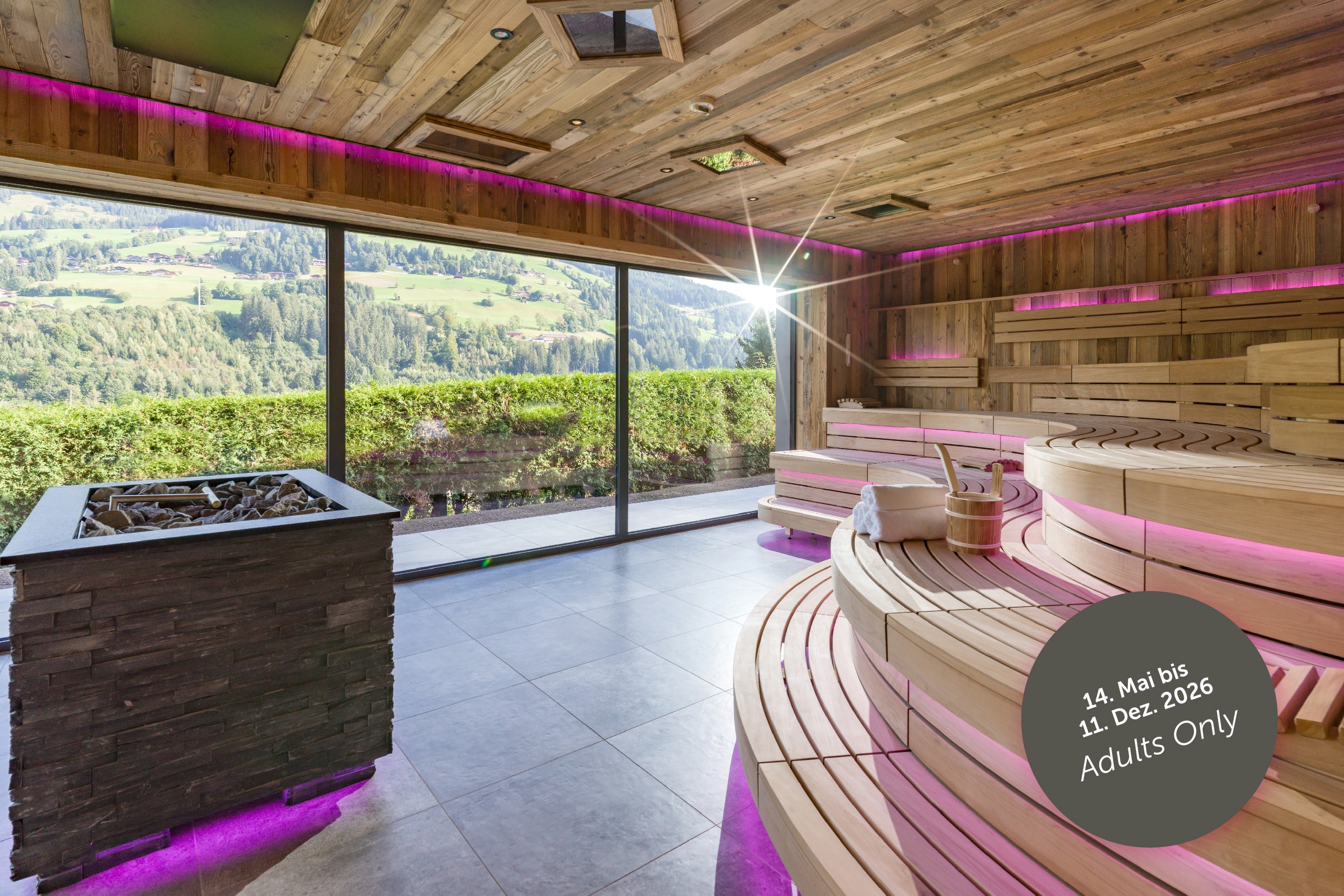 Wellnessurlaub - Kitzbühel - Großzügige Saunen im SPA-Bereich im Hotel Sonne - im Sommer "Adults Only" - Hotel Sonne 4*Superior
