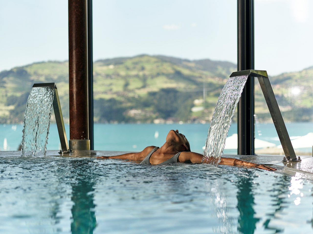 Belvédère Strandhotel Saunen und Bäder im Detail Whirlpool 34°C