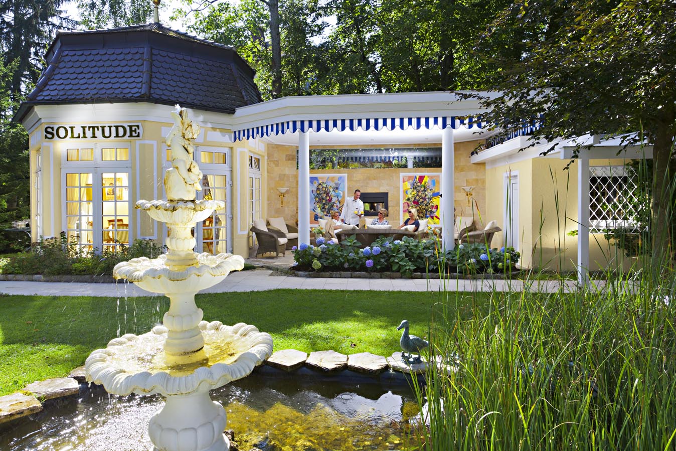 Wellnesshotel: Garten mit Pavillon Solitude mit Gartenlounge - Hotel, Kneipp & Spa Fontenay "le petit château"