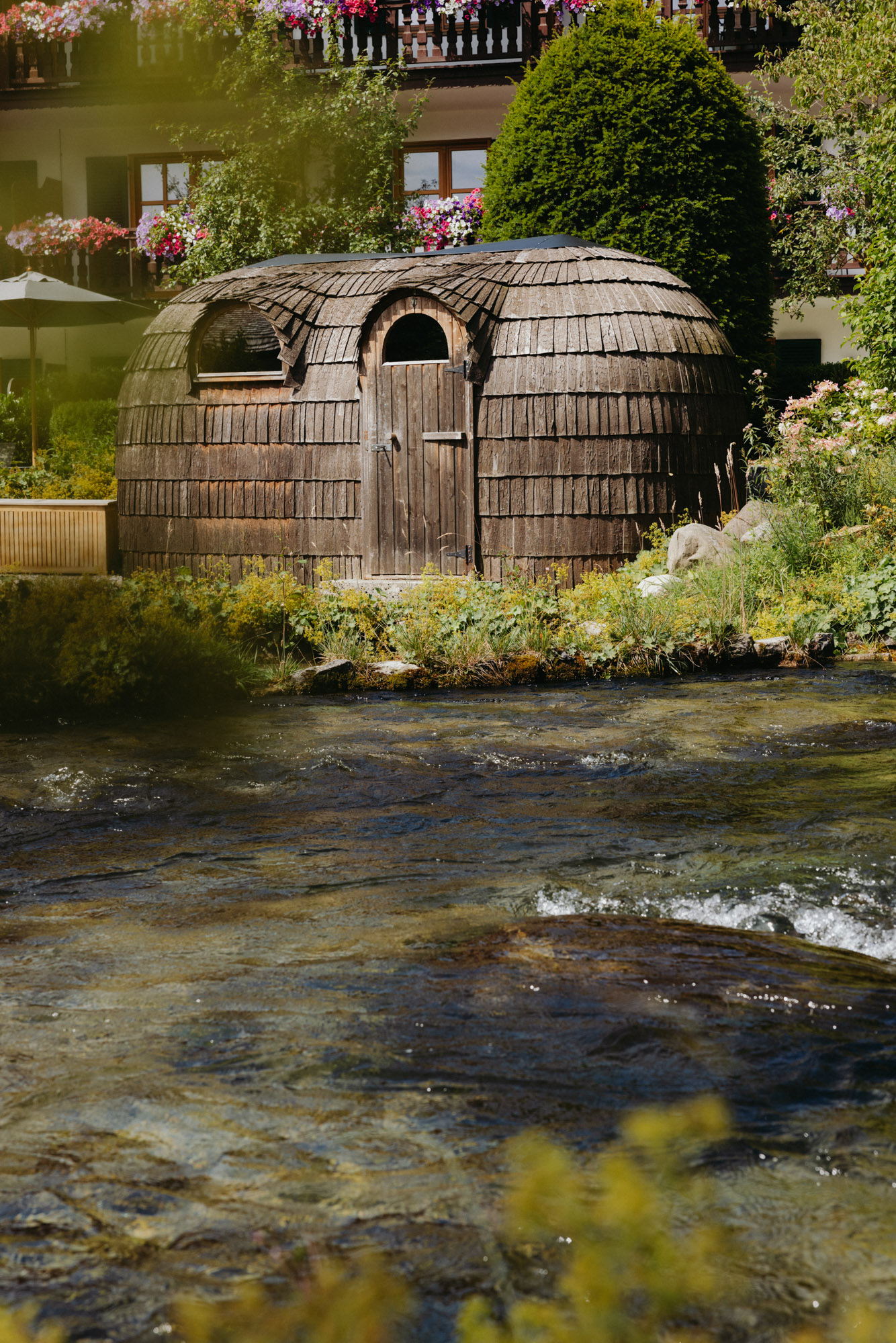 Wellnesshotel: Außensauna Park - Bachmair Weissach Spa & Resort