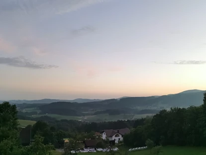 Wellnessurlaub - Private Spa - Otterbach (Sankt Florian am Inn) - Ausblick aus der Panorama-Pool-Suite - Thula Wellnesshotel Bayerischer Wald