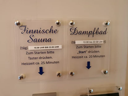 Wellnessurlaub - Private Spa - Otterbach (Sankt Florian am Inn) - Finnische Sauna jederzeit selbst aktivierbar (& auch Dampfbad - bei uns allerdings wegen Corona geschlossen) - Thula Wellnesshotel Bayerischer Wald