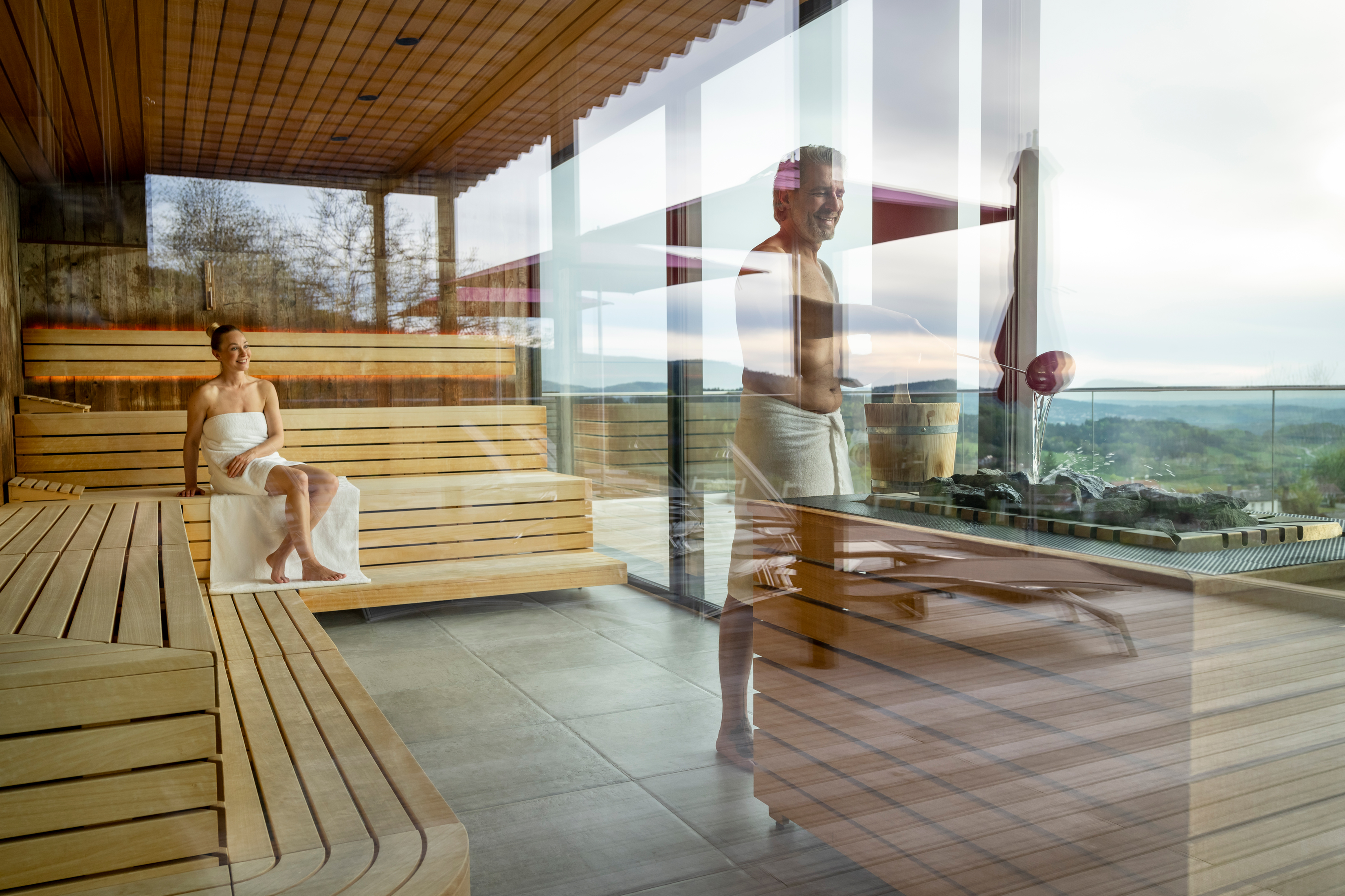 Wellnesshotel: Panoramasauna  - Hüttenhof ****S - Wellnesshotel und Luxus-Bergchalets - adults only - Sauna | Spa