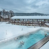 Wellnessurlaub: Hotel Lindenwirt 20 m Infinity Außenpool  - Wellnesshotel Lindenwirt