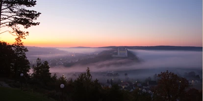 Wellnessurlaub - WLAN - Mitteleschenbach - Blick am Morgen vom Wellnesshotel Schönblick aus - Wellnesshotel Schönblick