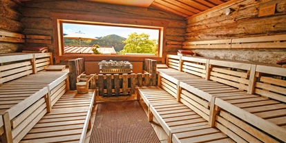 Wellnessurlaub - Klassifizierung: 4 Sterne - Bischofsmais - original Kelohaus Sauna - Wellnesshotel Hofbräuhaus