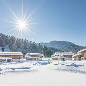 Wellnesshotel: Das Chaletdorf im Winter - Gut Steinbach Hotel Chalets SPA