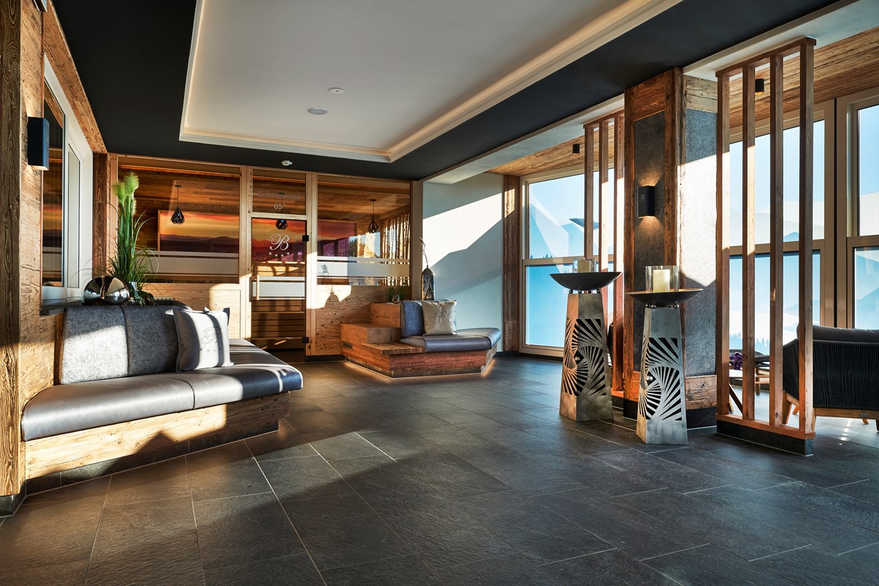 Kristall & Vitalhotel Bergknappenhof Saunen und Bäder im Detail Birkensauna mit Frischluftbereich