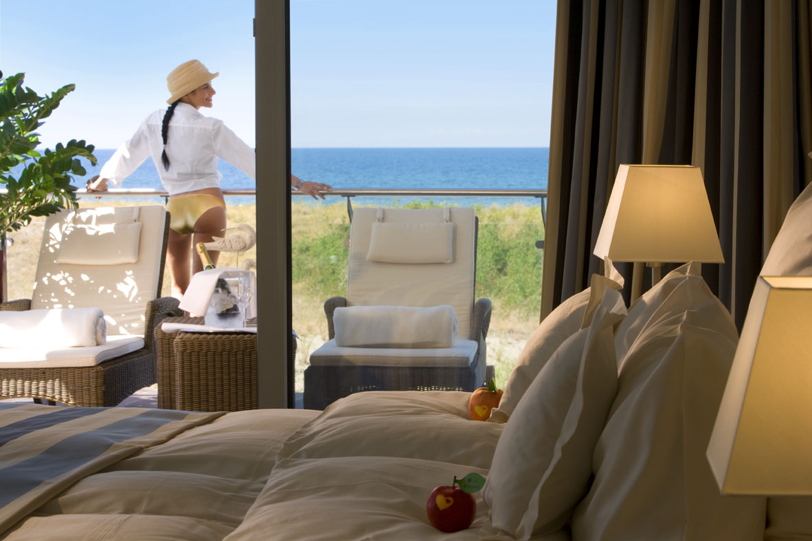 Wellnesshotel: Zimmer mit Meerblick - Strandhotel Dünenmeer - Zimmer | Suiten