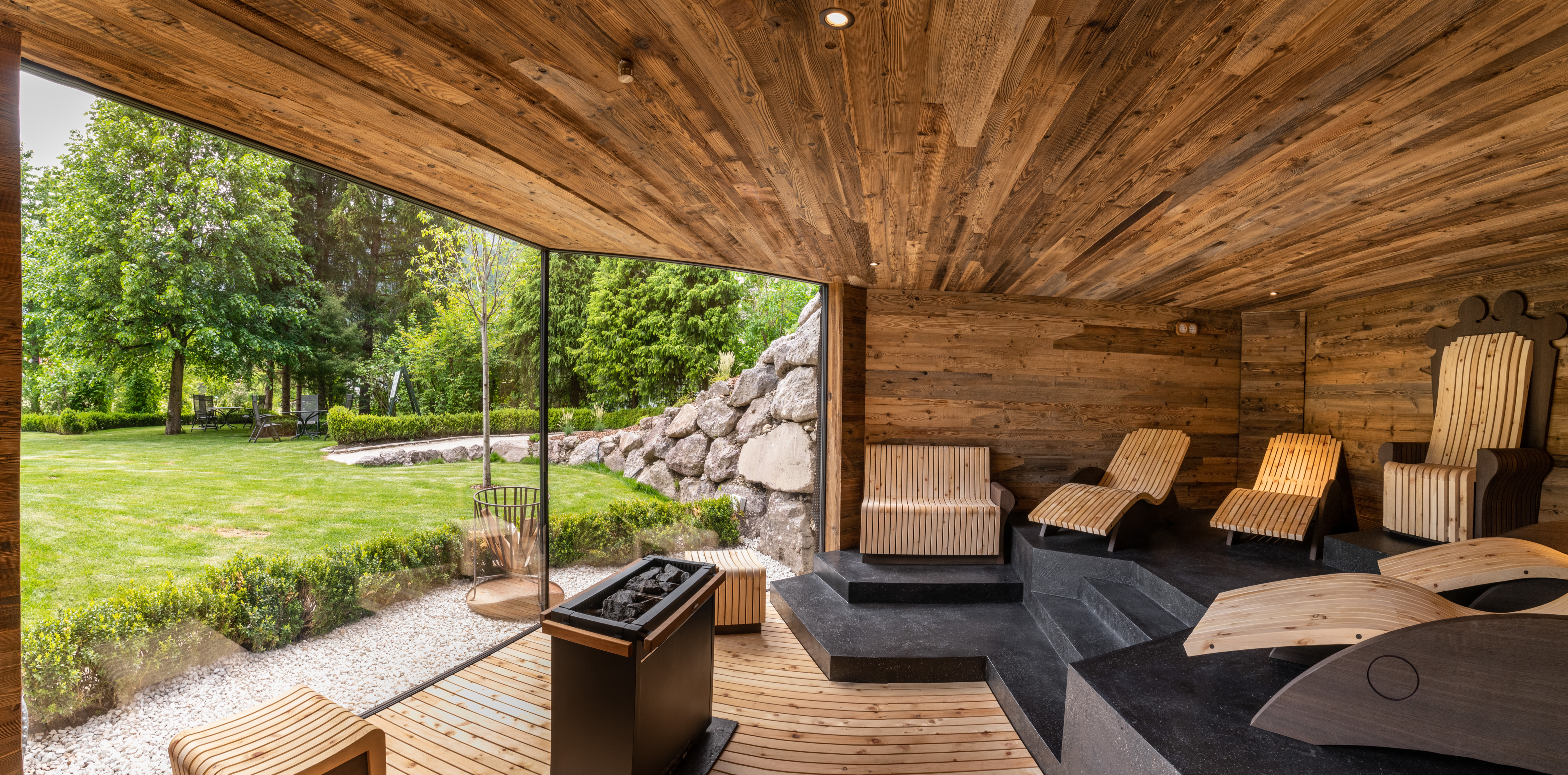 Wellnesshotel: Panoramasauna - Romantik Hotel Santer- Wellnesslodge in the Dolomites