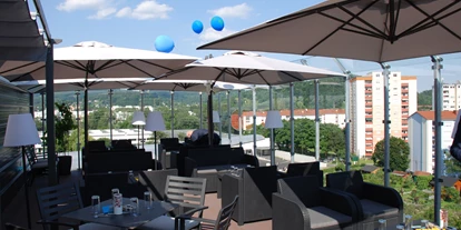Wellnessurlaub - Finnische Sauna - Kleinlobming - NOVA-AIR Terrasse - Novapark Flugzeughotel Graz
