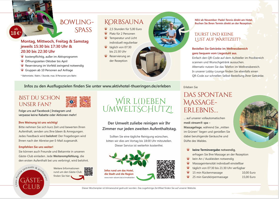 Wellnesshotel: Aktivprogramm - AKZENT Aktiv & Vital Hotel Thüringen