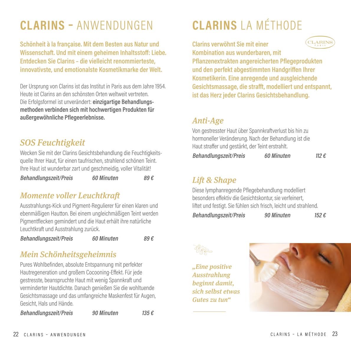 Romantik- & Wellnesshotel Deimann Massagen im Detail Clarins