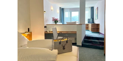 Wellnessurlaub - Ganzkörpermassage - Esthal - Queichtal-Appartement, ca. 50qm, Dusche/WC, Balkon-Terrasse, Blick über das Tal - Hotel Am Hirschhorn