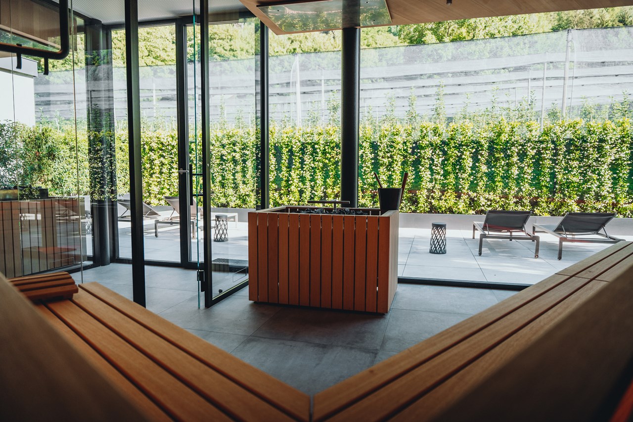 Klein Fein Hotel Anderlahn Saunen und Bäder im Detail Panorama Sauna