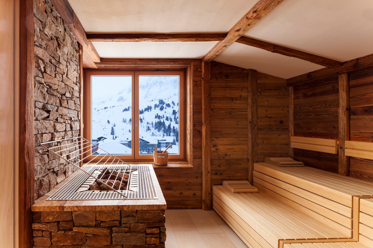 Hotel Panorama Saunen und Bäder im Detail Finnische Panorama Sauna, 90 Grad