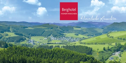 Wellnessurlaub - Umgebungsschwerpunkt: am Land - Nordrhein-Westfalen - 
Ihr nächstes Bergabenteuer - zum Greifen nah. Und Sie mittendrin.
Ob Sie als Wanderer die Natur erkunden, als Familie unvergessliche Momente erleben oder in unserem Wellnessbereich entspannen möchten – das Berghotel bietet für jeden das perfekte Urlaubserlebnis. Entdecken Sie unser Berghotel im Sauerland.
 - Berghotel Hoher Knochen