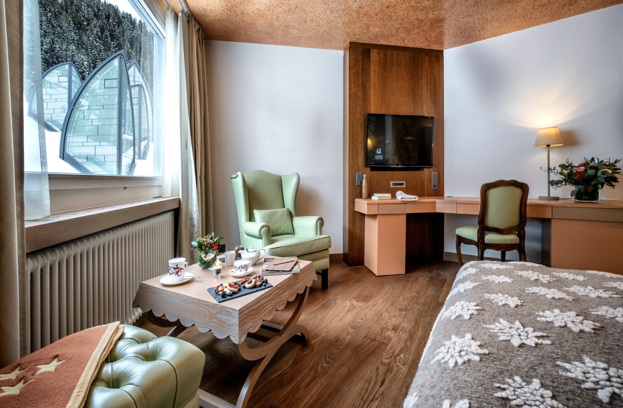 Tschuggen Grand Hotel Zimmerkategorien Deluxe Doppelzimmer
