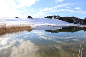 Wellnesshotel: Der See bietet im Winter eine ganz besonders entspannende Atmosphäre. - Haubers Naturresort